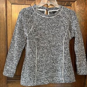 Ann Taylor Tweed Crew Neck Back Key Hole Sweater 3/4 Sleeve. Medium